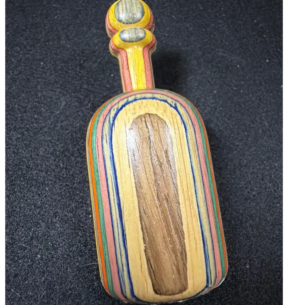 Unique Recycled Skateboard Wood Scoop Small Multi-Color Rainbow Handcrafted Cute